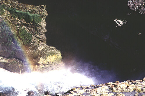 Rainbows down the waterfall
