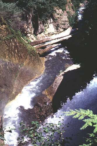 Waterfall into the canyon