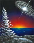 Snow Galaxy Reverse Glass Painting